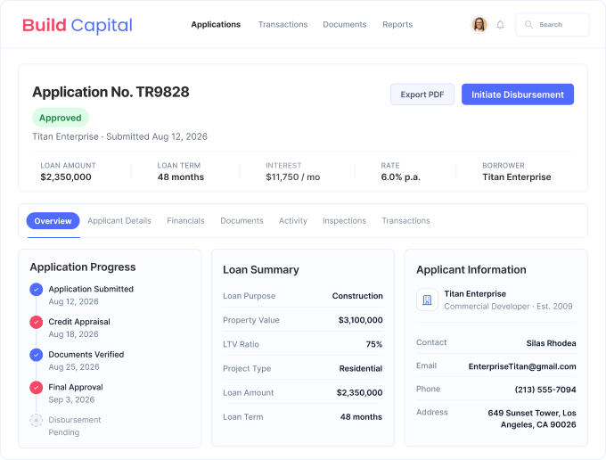 Construction Lending Workflow Platform