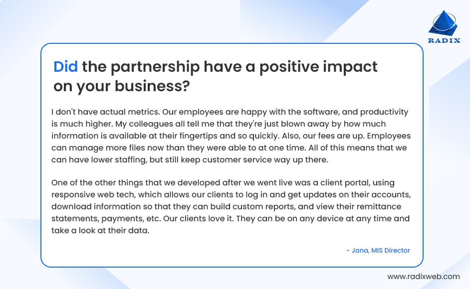Client Praises Custom Software Impact
