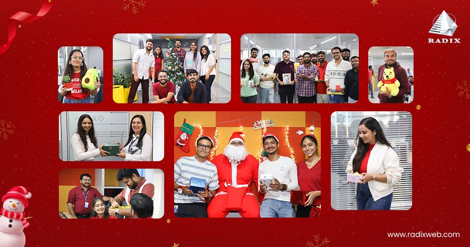 Radixweb Team Celebrating Christmas 2025 with Festive Decorations