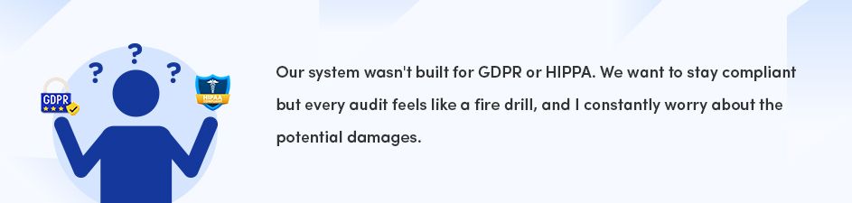 Without Built-in GDPR/HIPAA Compliance, Every Audit Feels Risky