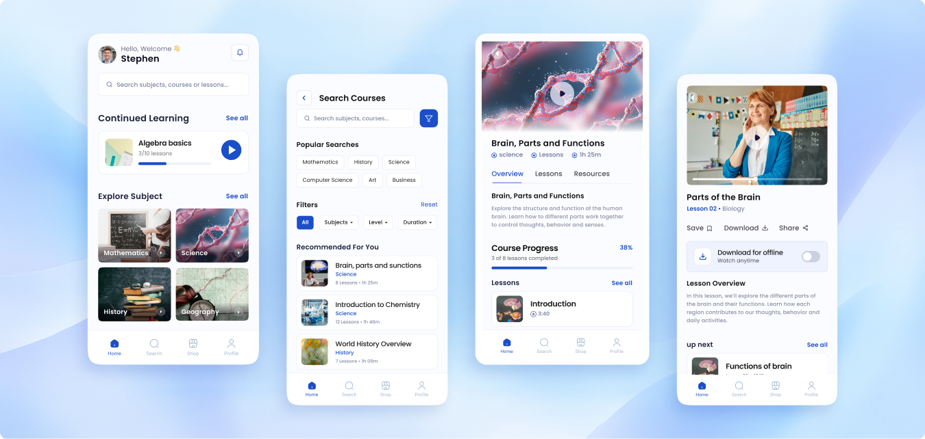 Modern SaaS Education Mobile Platform