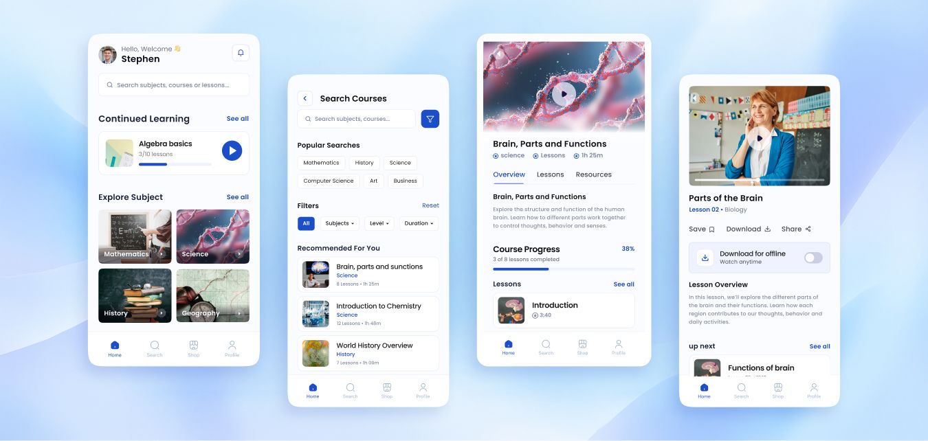 Modern SaaS Education Mobile Platform